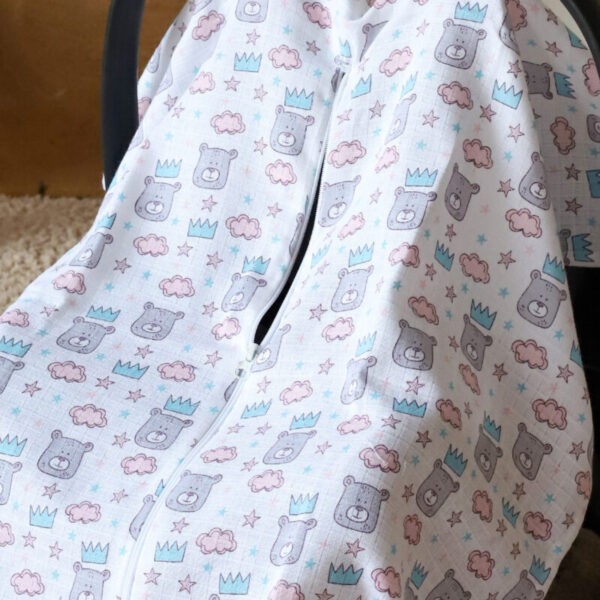 birlik1952 puset örtüsü baby child seat cover car muslin müslin gauze whosale ana kucağı örtüsü kral ayı king bear