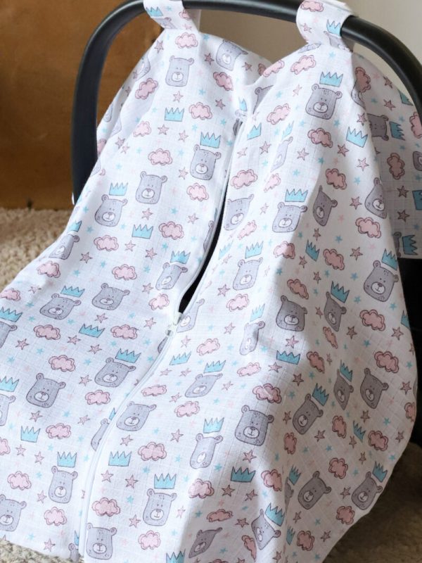 birlik1952 puset örtüsü baby child seat cover car muslin müslin gauze whosale ana kucağı örtüsü kral ayı king bear