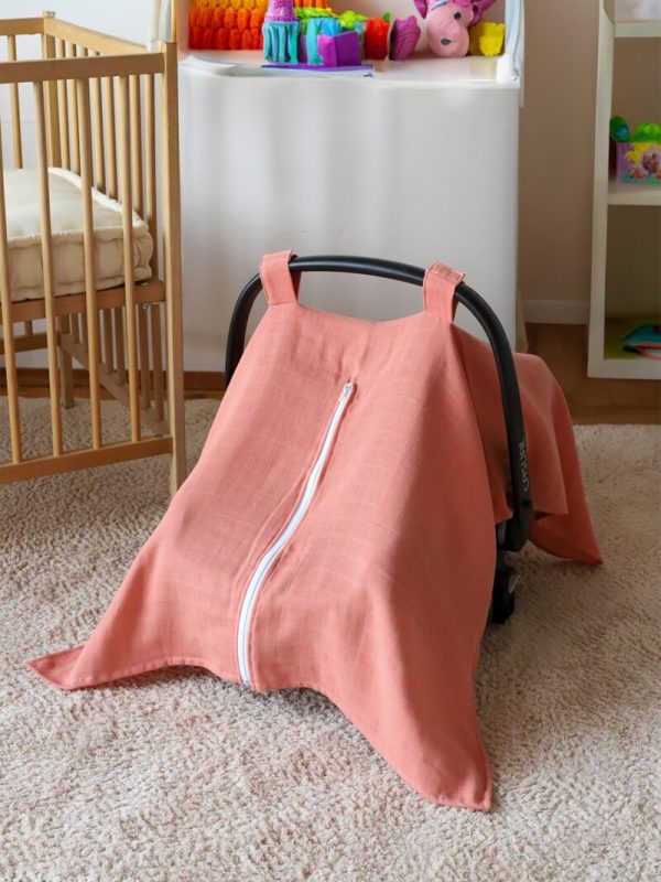 birlik1952 puset örtüsü baby child seat cover car muslin müslin gauze whosale ana kucağı örtüsü terracot kiremit