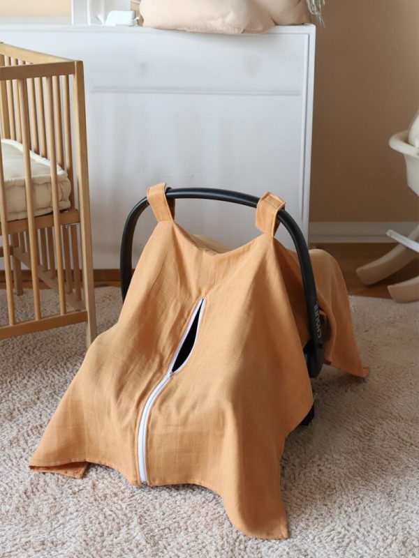 birlik1952 puset örtüsü baby child seat cover car muslin müslin gauze whosale ana kucağı örtüsü toprak kahve brown