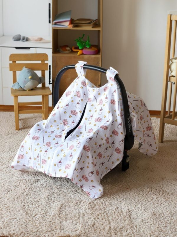 birlik1952 puset örtüsü baby child seat cover car muslin müslin gauze whosale ana kucağı örtüsü unicorn