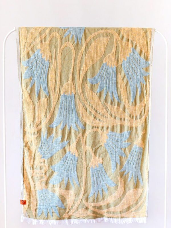 birlik1952 beach towel sahil peştemal pestemal peshtemal bath towel muslin müslin etamin scarf cotton whosale sarı laleler yellow tulip