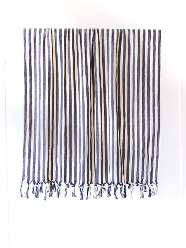 birlik1952 black loom kara tezgah el tezgahı peştemal hand made buldan kızılcabölük beach towel pesthemal çizgili striped dark blue lacivert