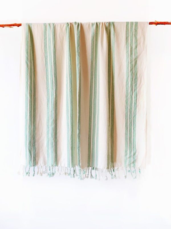 birlik1952 french 9 nine striped çizgili kara tezgah black loom peştemal beach towel buldan geleneksel pesthemal green yeşil