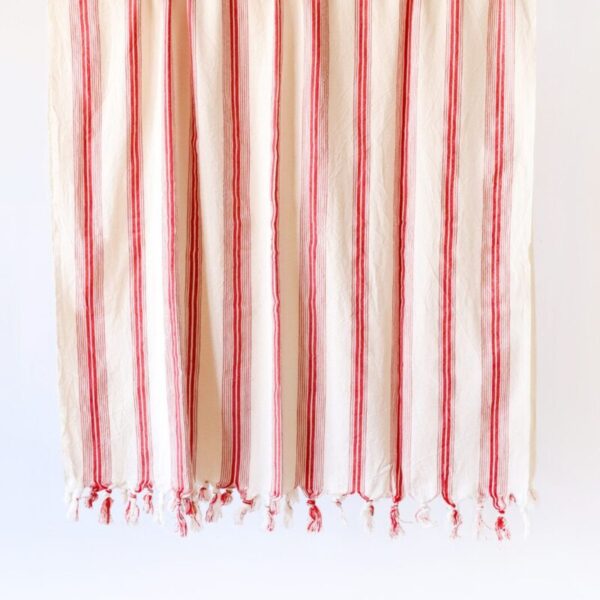 birlik1952 french striped çizgili kara tezgah black loom peştemal beach towel buldan geleneksel pesthemal kırmızı red