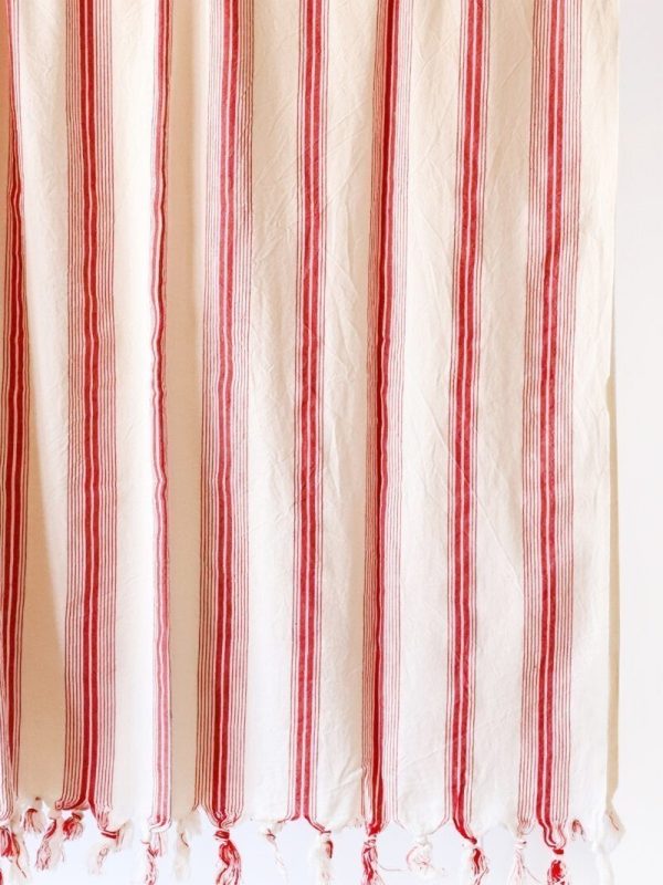 birlik1952 french striped çizgili kara tezgah black loom peştemal beach towel buldan geleneksel pesthemal kırmızı red