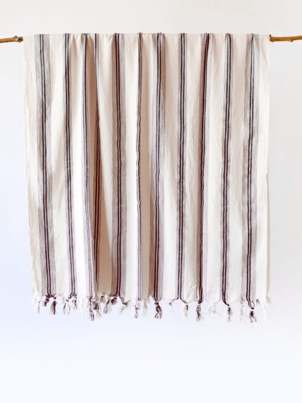 birlik1952 french striped çizgili kara tezgah black loom peştemal beach towel buldan geleneksel pesthemal siyah black