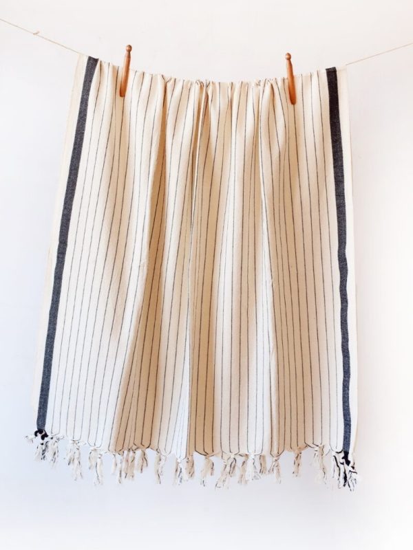 birlik1952 italy striped çizgili kara tezgah black loom peştemal beach towel buldan geleneksel pesthemal siyah black