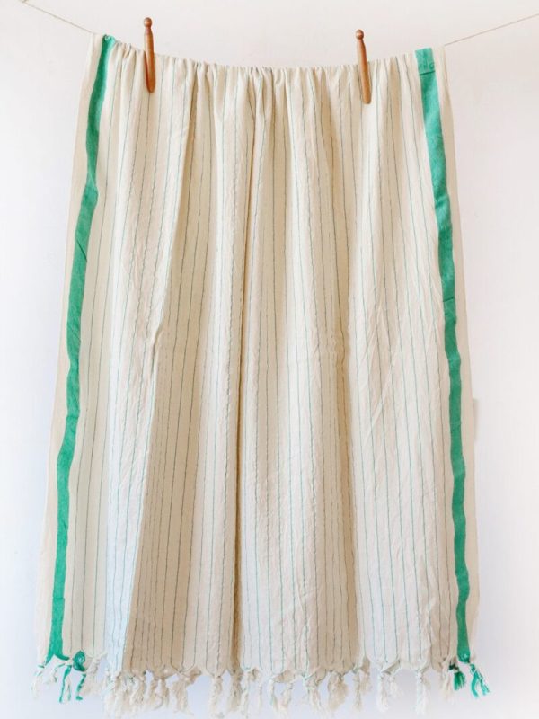 birlik1952 italy striped çizgili kara tezgah black loom peştemal beach towel buldan geleneksel pesthemal yeşil green