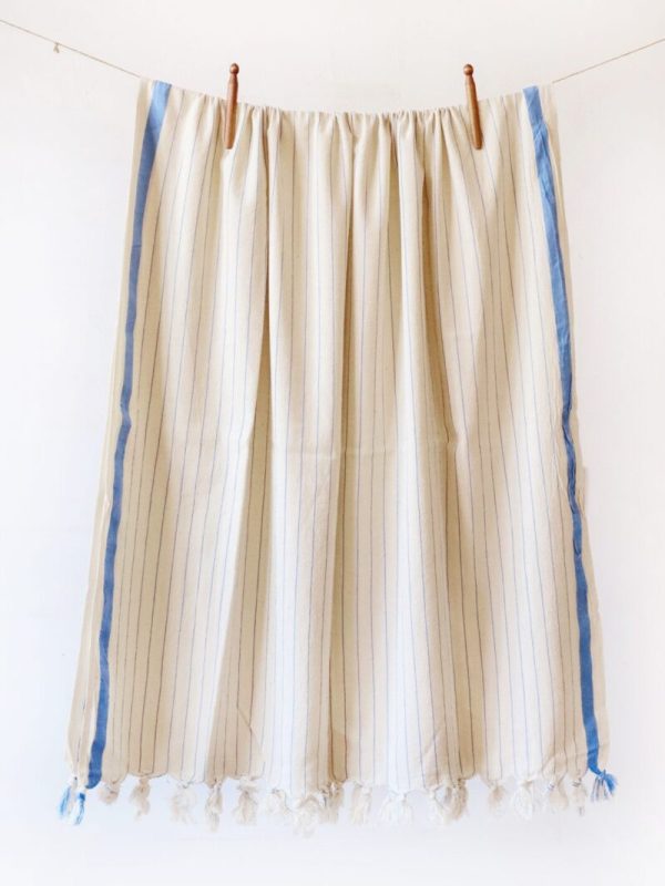 birlik1952 italy striped çizgili kara tezgah black loom peştemal beach towel buldan geleneksel pesthemal mavi blue