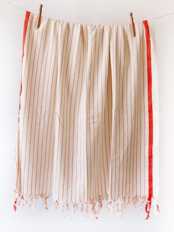 birlik1952 italy striped çizgili kara tezgah black loom peştemal beach towel buldan geleneksel pesthemal kirmizi red