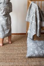 birlik1952 miniyo gezegenler müslin kumaş fabric jaquard gauze child swaddle battaniye örtü pike yastık antrasit