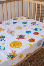 birlik1952 miniyo gezegenler lastikli çarşaf baby crib takımı baskılı lisanslı baby child bed linen set sheet space
