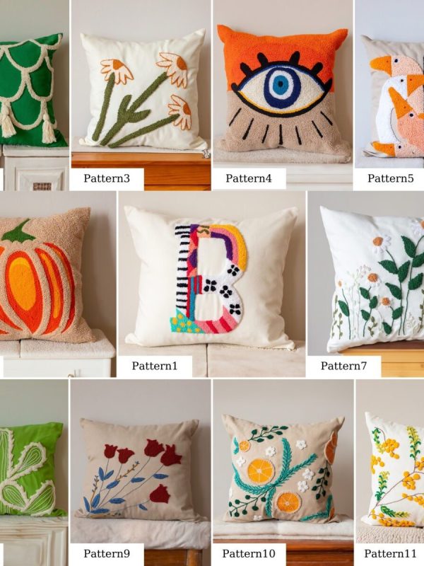 birlik1952 punch panç kırlent yastık kılıfı pillow case personalized embroiedryart nakış el işi hand made all in one