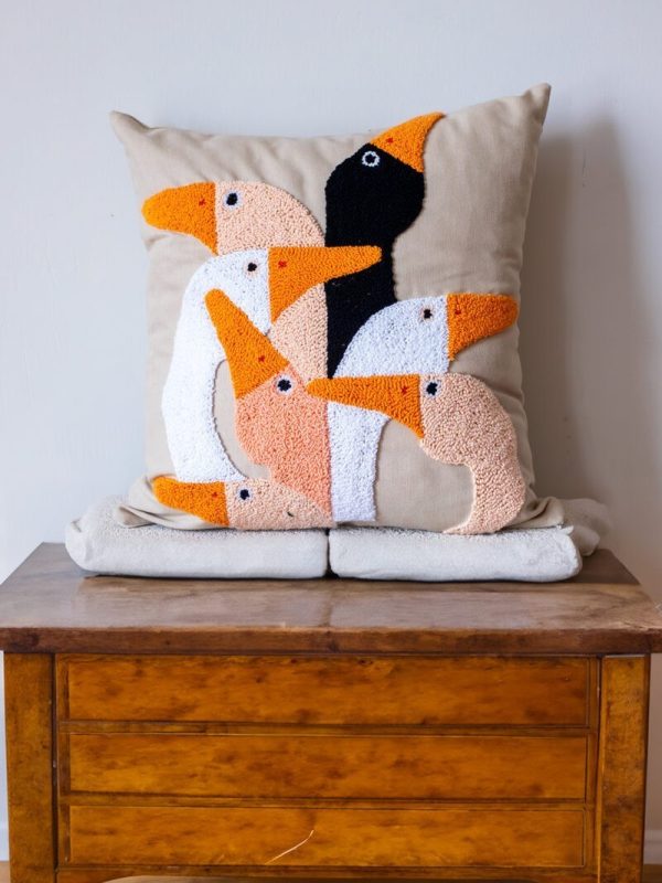 birlik1952 punch panç kırlent yastık kılıfı pillow case personalized embroiedryart nakış el işi hand made duck ördek