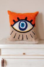 birlik1952 punch panç kırlent yastık kılıfı pillow case personalized embroiedryart nakış el işi hand made göz evil eye