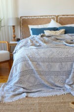 birlik1952 bedspread jaquard jakarlı bed swaddle battaniye etnik desen ethnic pamuk cotton pike pique whosale turkey yatak örtüsü antrasit gri