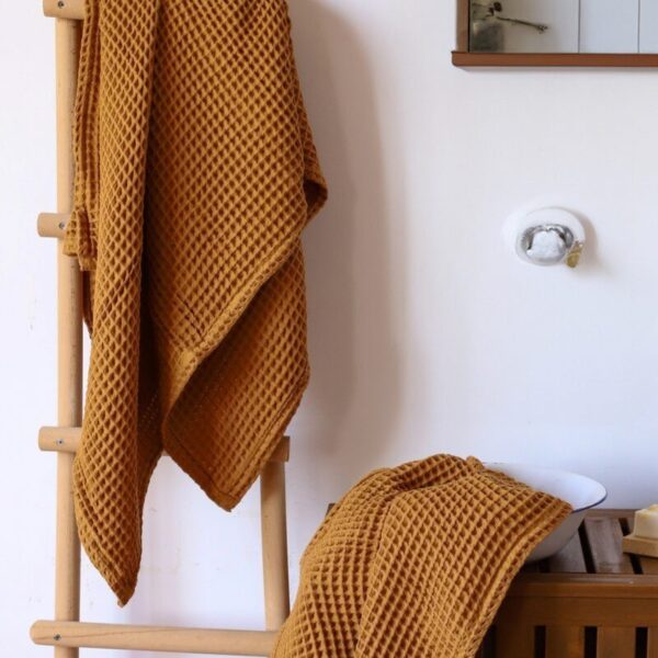 birlik1952 cotton greek waffle bath hand towel petek banyo havlusu set bathroom hand body towels whosale caramel karamel toprak kahve brown