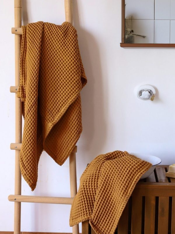 birlik1952 cotton greek waffle bath hand towel petek banyo havlusu set bathroom hand body towels whosale caramel karamel toprak kahve brown
