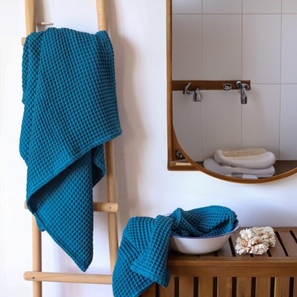 birlik1952 cotton greek waffle bath hand towel petek banyo havlusu set bathroom hand body towels whosale indigo blue mavi