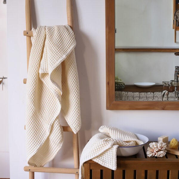 birlik1952 cotton greek waffle bath hand towel petek banyo havlusu set bathroom hand body towels whosale cream ekru ecru