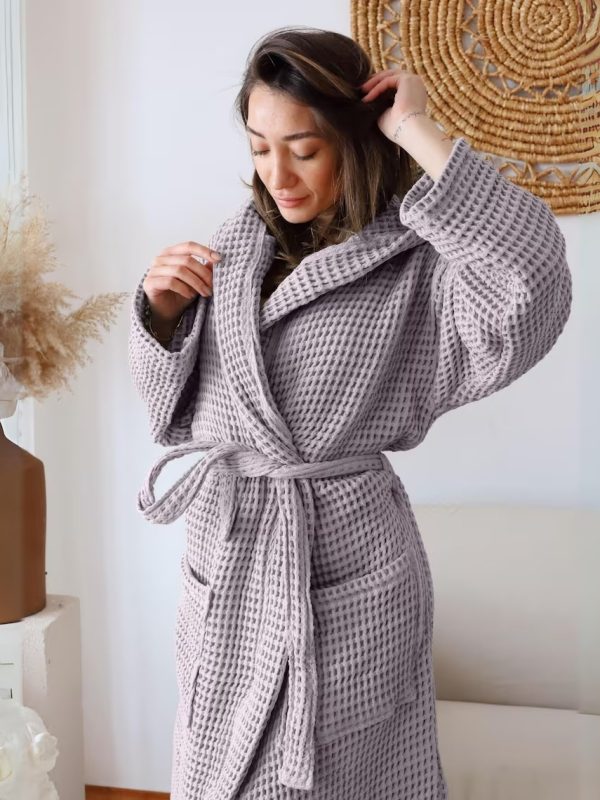 birlik1952 waffle robe fabric whosale turkish cotton grey gri