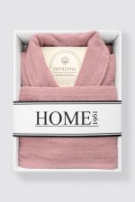 birlik1952 home1961 bukle banyo bornoz bathrobe robe bath turkish cotton hand towel set gift box hediye kutulu bornoz seti pamuklu el havlusu rose gül rengi pembe