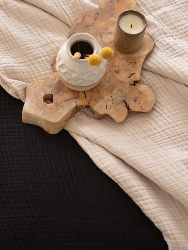 birlik1952 8 kat layer gauze müslin crinkle double side çift taraflı cotton bedspread swaddle quilt bedroom siyah krem black cream white