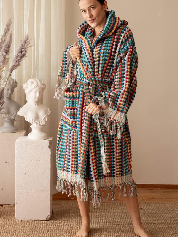 birlik1952 vivamaison bubble nohut bornoz gramajlı luxury robe bathrobe whosale cotton gökkuşağı rainbow