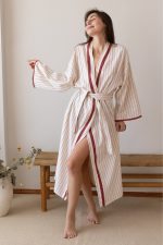 birlik1952 peştemal bornoz pamuklu kimono robe bathrobe whosale turkey textile pesthemal italy çizgili striped bordo şarap wine