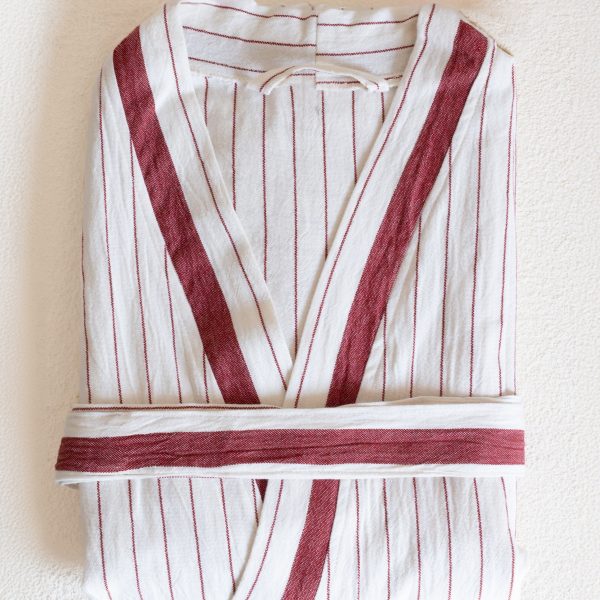 birlik1952 peştemal bornoz pamuklu kimono robe bathrobe whosale turkey textile pesthemal italy çizgili striped bordo şarap wine