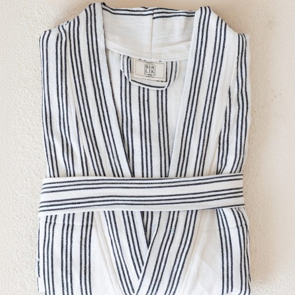 birlik1952 peştemal bornoz pamuklu kimono robe bathrobe whosale turkey textile pesthemal 9 nineçizgili striped black siyah