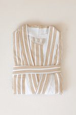 birlik1952 beach wear robe black loom handmade nine striped kimono benetton taba kahve