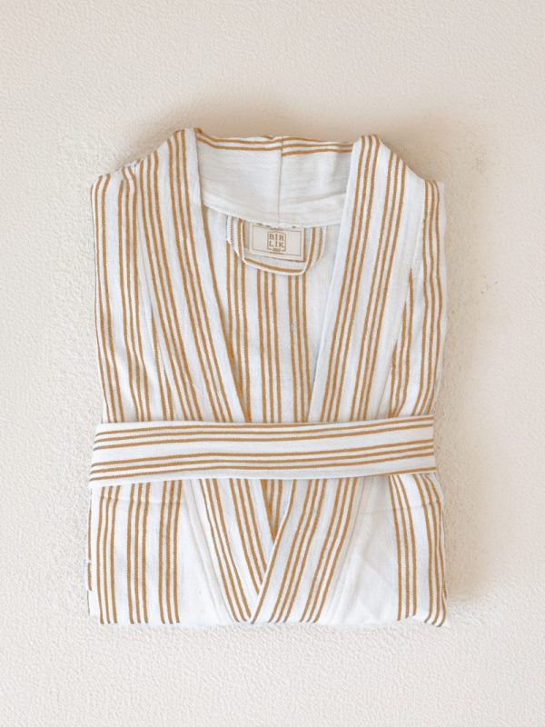 birlik1952 beach wear robe black loom handmade nine striped kimono benetton taba kahve