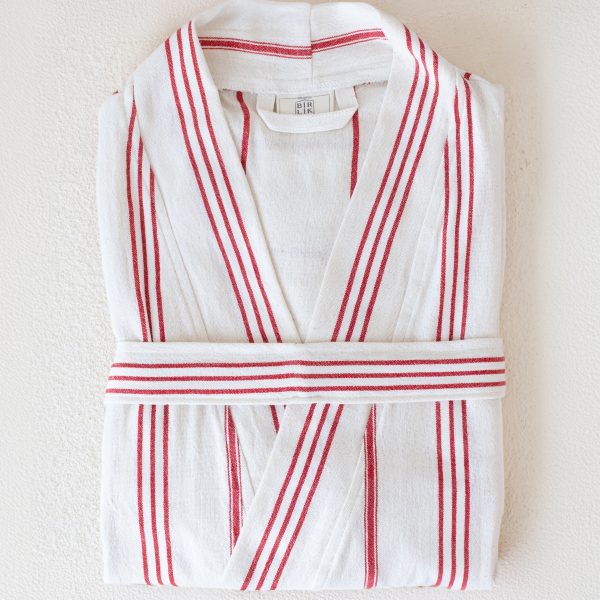 birlik1952 peştemal bornoz pamuklu kimono robe bathrobe whosale turkey textile pesthemal sultan çizgili striped kırmızı red