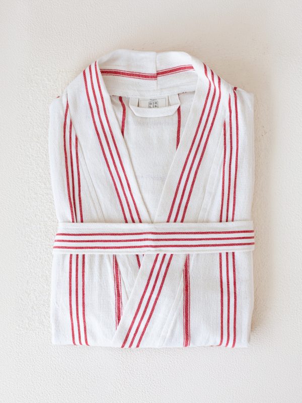 birlik1952 peştemal bornoz pamuklu kimono robe bathrobe whosale turkey textile pesthemal sultan çizgili striped kırmızı red