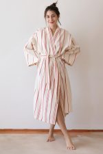 birlik1952 peştemal bornoz pamuklu kimono robe bathrobe whosale turkey textile pesthemal sultan çizgili striped kırmızı red