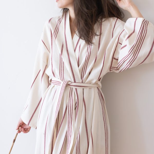 birlik1952 peştemal bornoz pamuklu kimono robe bathrobe whosale turkey textile pesthemal sultan çizgili striped bordo şarap wine