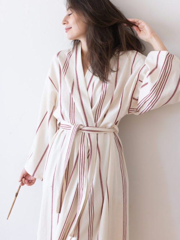 birlik1952 peştemal bornoz pamuklu kimono robe bathrobe whosale turkey textile pesthemal sultan çizgili striped bordo şarap wine