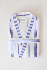 birlik1952 peştemal bornoz pamuklu kimono robe bathrobe whosale turkey textile pesthemal sultan çizgili striped mavi blue