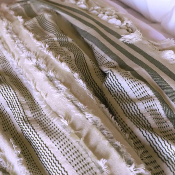 birlik1952 yatak örtüsü koltuk örtü sofa cover pamuk cotton bedspread etnik boho el kesimli hand made green sage yeşil