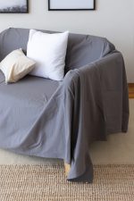 birlik1952 vivamaison stonewashed kumaş taş yıkama efekti eskitme boho bohem pamuk kumaş koltuk örtüsü favric sofa cover linen cotton anrasit grey gri