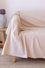 birlik1952 vivamaison stonewashed kumaş taş yıkama efekti eskitme boho bohem pamuk kumaş koltuk örtüsü favric sofa cover linen cotton bej beige