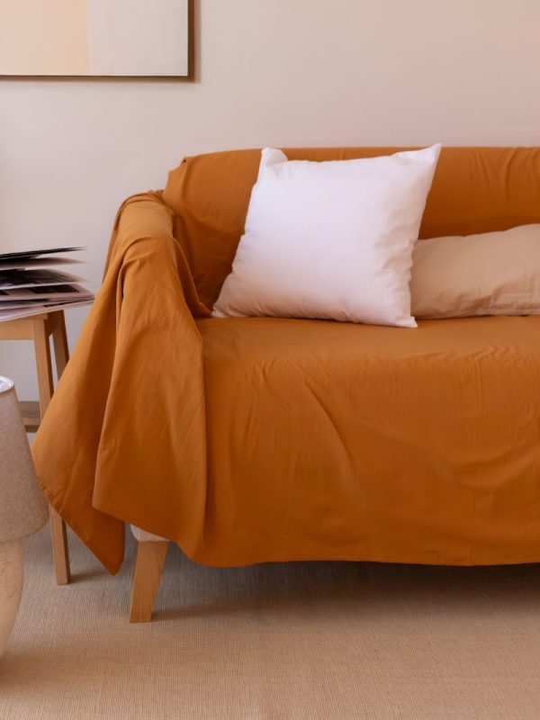 birlik1952 vivamaison stonewashed kumaş taş yıkama efekti eskitme boho bohem pamuk kumaş koltuk örtüsü favric sofa cover linen cotton coffee karamel caramel