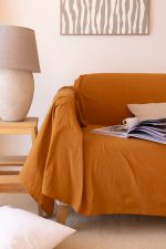 birlik1952 vivamaison stonewashed kumaş taş yıkama efekti eskitme boho bohem pamuk kumaş koltuk örtüsü favric sofa cover linen cotton coffee karamel caramel