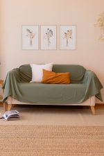 birlik1952 vivamaison stonewashed kumaş taş yıkama efekti eskitme boho bohem pamuk kumaş koltuk örtüsü favric sofa cover linen cotton coffee ceviz yeşili green