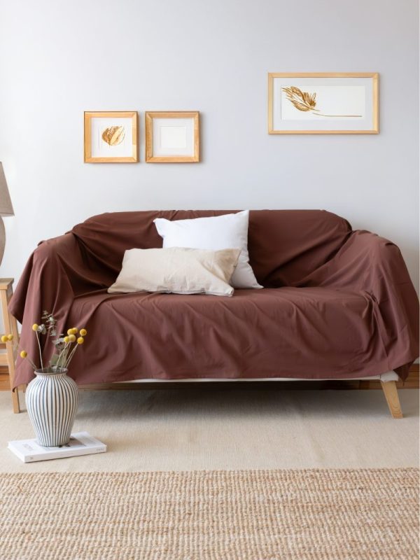 birlik1952 vivamaison stonewashed kumaş taş yıkama efekti eskitme boho bohem pamuk kumaş koltuk örtüsü favric sofa cover linen cotton coffee acı kahve brown