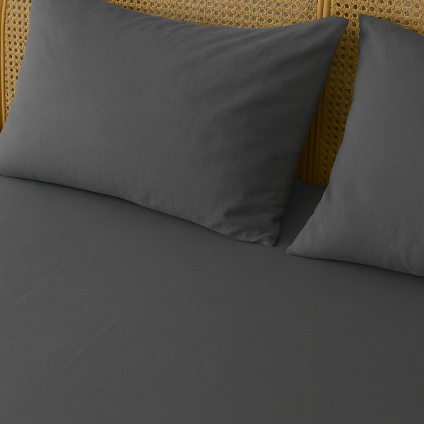 birlik1952 vivamaison pamuk keten linen cotton fabric stonwashed taş yıkama efektli çarşaf fitted sheet lastikli çift tek kişilik double size whosale alez nevresim antrasit gri grey