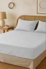 birlik1952 vivamaison pamuk keten linen cotton fabric stonwashed taş yıkama efektli çarşaf fitted sheet lastikli çift tek kişilik double size whosale alez nevresim beyaz white