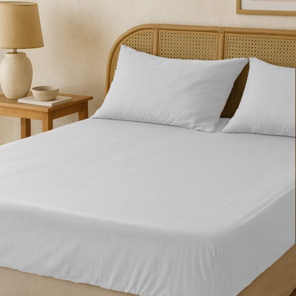 birlik1952 vivamaison pamuk keten linen cotton fabric stonwashed taş yıkama efektli çarşaf fitted sheet lastikli çift tek kişilik double size whosale alez nevresim beyaz white